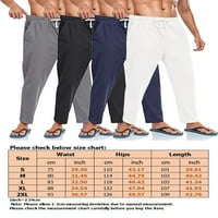 Voguele muškarci Hlače High-tačene u struku Elastična struka Dno Yoga LoungeWeb Leisure Long Pant White S