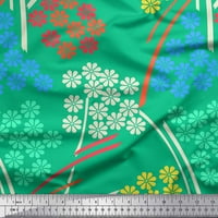 Soimoi zelena poliester Crepe tkanina umjetnička cvjetna tkanina od dvorišta široka