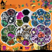 Općise Bo Nail Sequins Vibrant Color Sjajno vizuelni efekt Poboljšajte atmosferu MI Oblik Halloween DIY Art Art ornament za salon za nokte