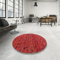 Ahgly Company u zatvorenom okruglom apstraktne crvene apstraktne prostirke područja, 8 'krug