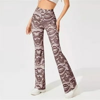 Ženski mramorni grafički ispis elastični visoki struk rastegnuti ležerne hlače Ljetna casual pantalona