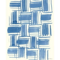 Lam, Vanna crna modernog uokvirenog muzeja Art Print pod nazivom - MacRame plavo VI