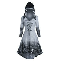 Gotička odjeća Ženska haljina Halloween Carnival Cosplay party vintage hoodie crna