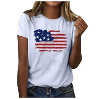 Fanxing ženske američke zastave Majice 4. jula SAD Patriotska majica za kratke majice Summer casual kratkih rukava
