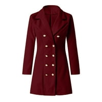 Ženska jakna plus veličina kaput žena umjetna vuna elegantna mješavina kaput tanak ženski dugi kaput