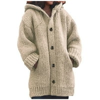 Dezed Ženski kaput s kapuljačom kaputa zadebljani zadebljani srednji dugi dugi džemper s kapuljačom kaputa sa kaputom kaput kaput kaksi kaki s