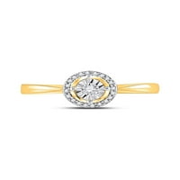 Jewels 10kt Žuto zlato Žene Okrugli dijamant Solitaire Halo Bridal Vjenčanje Angažman prsten CTTW