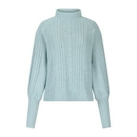 Prevelizirani džemperi za žene Trendy Ležerni čvrsti dugi rukav debeli pleteni pulover Crewneck džemper