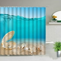 Sunčano plaža palmino drvo ispisane tkanine zastove za tuširanje morskog okeana scenografija zaslon za kupanje vodootporni proizvodi Kupatilo dekor sa kukama