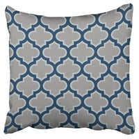 Sivi tamno plavi i bijeli marokanski kvočki jastučni jastučni jastučni jastuk