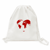 Karta Crvenog svijeta Crvena svijeta Valentinovo ruksak nacrtač platnene torbe za ponovnu upotrebu za