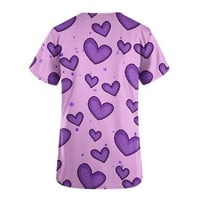 Žene Ljetna bluza Ženska V-izrez Kratki rukav Pulover Tunic Tops Modne povremene majice Tee Purple M