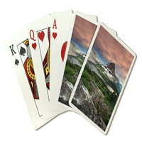 Glacier Nacionalni park, Montana, Skriveno jezero i Bearhat Mountain Sunrise, ND Press, Lantern Press, Premium igraće karte, paluba sa šala, Sjedinjene Američke Države