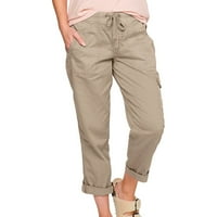 Slatke udobne hlače Ženska labava FIT Ljetna salona Baggy Elastična struka Pantske pantalone za noge