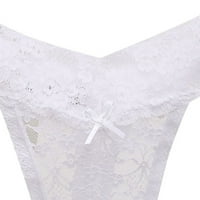 Ženski donji rublje seksi V-struk kratke hlače donje rublje za žene čipke visoko struk gaćice bijeli