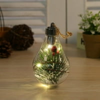 Svjetlosvije božićne žarulje sa loptom vješalica, čistim xams ukrašavanje kuglice za drvo prozora Kamin