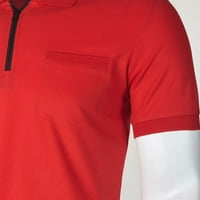 Tking Fashion Fashion Lično ličnost Muški povremeni tanki džepovi s kratkim rukavima TOP bluza - crvena 3xl