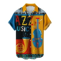 Košulje za muškarce Muške ljetne modne ležerne ličnosti Musical Instruments Digitalni 3D tiskani reženi gumbi s kratkim rukavima majice bluza muške majice