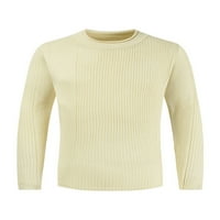 Glookwis mens običan pulover okrugli ovratnik Jumper Tops Cosy Basic džemper posada rebrasti pleteni