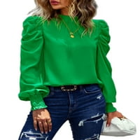 Calzi natačena majica za žene labav vrhovi casual obični tunički bluza posada CATCT COLL COLOR TEE majica Zelena s