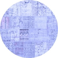 Ahgly Company u zatvorenom okrugli patchwork plavi prelazni prostirci, 4 'krug