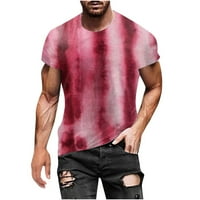 Muške majice Modni ljetni dekolte Majica 3D štampanje uzorak kratkih rukava ružičasta S-6XL
