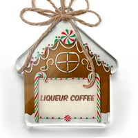 Ornament tiskani jedno obostrani liker kafa, vintage stil božićni neonblond