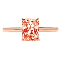 2.5ct zračenje Crveni simulirani dijamant 18K 18K ružičastog godišnjice ružičastog angažovanog prstena