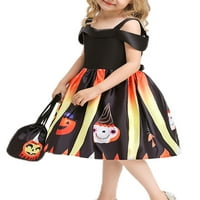 Leuncero Toddler Sweet Plach Party haljina Swing Halloween Cosplay labava bez rukava narandže