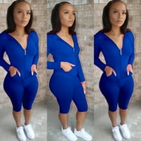 Uorcsa žene postavlja odjeću odjeća labava moda Lady Split Sports Court County Set Custo Color Color Plave veličine xxl