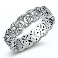 Clear Cubic cirkonija perlanski modni dizajn prsten za prsten srebra veličine 10