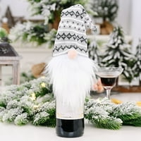 Gasue Jeftini božićni ukrasi klasična slatka lica za vino za vino sa vinom Božicom Santa Claus Wine