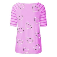 Ženske vrhove bluza Žene kratki rukav casual grafički grafički printovi košulje scoop vrat ljetni ružičasti