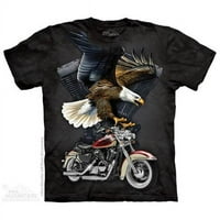 Black pamučni gvožđe Eagle Dizajn Novelty majica TEE