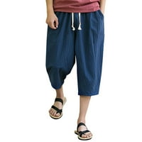 Teretne pantalone za muškarce čišćenje Muške povremene slatke sportske hlače CALF-duljine posteljine