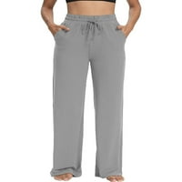 Paille meke padžama hlače za žene obični džepovi crtež casual palazzo lounge hlače široka noga joga