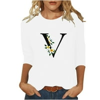 Ženska klirensa bluza ispod $ abeceda od $ okrugla grafički tisak dame quater rukave i bluze lagani