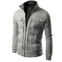 Tking modni muški jaknu od jakne od crkvene kardigan - smeđa XXL