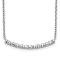 14k bijeli zlatni dijamant zakrivljeni bar ogrlica nakit pokloni za žene -. DWT