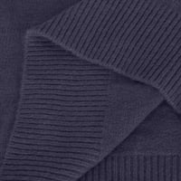 Buigttklop Vrijeme i TRU džemperi za ženske čišćenje ženske jesenje i zimskog casual gumba okrugli vrat dugih rukava punog boja džemper vrhova bluza mornarica