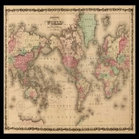 Mapa starog svijeta Laminirani i uokvireni poster