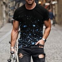 Majica za muškarce 3D Print Graphic Ljeto T majica Tees Laise Bluzes Kratki rukav Crew Crt Top Atletski košulje Crne L