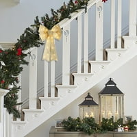 Moocorvic Veliki božićni plakovi, božićni vijenac lukovi, božićni vidjevi vijenac, unutarnji i vanjski božićni ukrasi s toplim LED svjetlima Božićno drvce