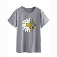 Košulje za žene Trendy Dnevno proljeće Suncokretorni print O vrat Cisterne na vrhu kratkih rukava Raspravljajte
