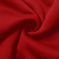 Ženske vrhove-posada vrata za slobodno vrijeme Labavi duks pulover dugih rukava crvena