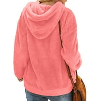 Duksevi za žene plus veličine Zip Up modni patentni zatvarač s vučnim pulover s dugim rukavima s kapuljačom