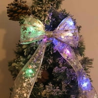 Božićna dekoracija LED vrpca svjetla božićna stablo ukrasi DIY čipkasti luk gudački svjetla ukras