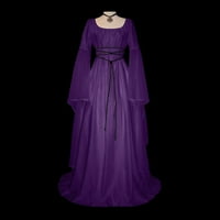 IOPQO Ljetna haljina Maxi haljina za žene retro gotička haljina haljina dugih rukava čipka za večernju