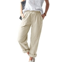Relanfenk ženske casual pantalone Žene Čvrstote zategnute pamučne pantalone Pocket Casual Hlače odjeća