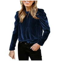 Velvet Top za žensku elegantnu majicu dugih rukava Ležerne majica za majicu